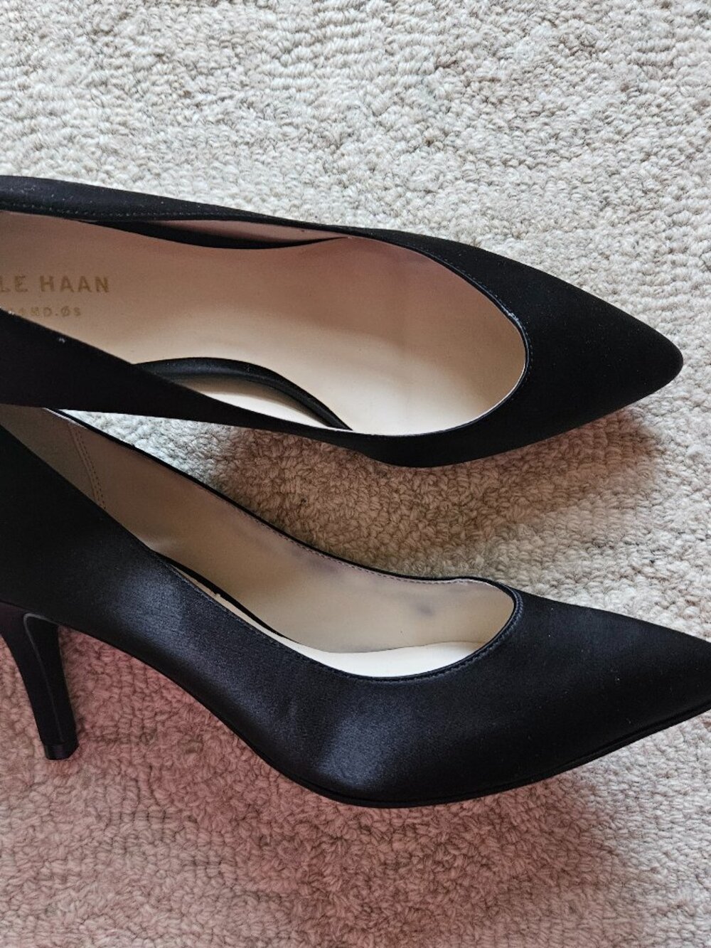 Cole Haan Fabric Black Heels Pumps 8.5 - party, cocktail, office, classic, point